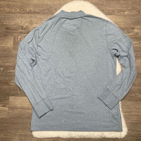 Eddie Bauer Blue Long Sleeve Henley Shirt Mens Size Medium Stretch Button - Picture 8 of 11